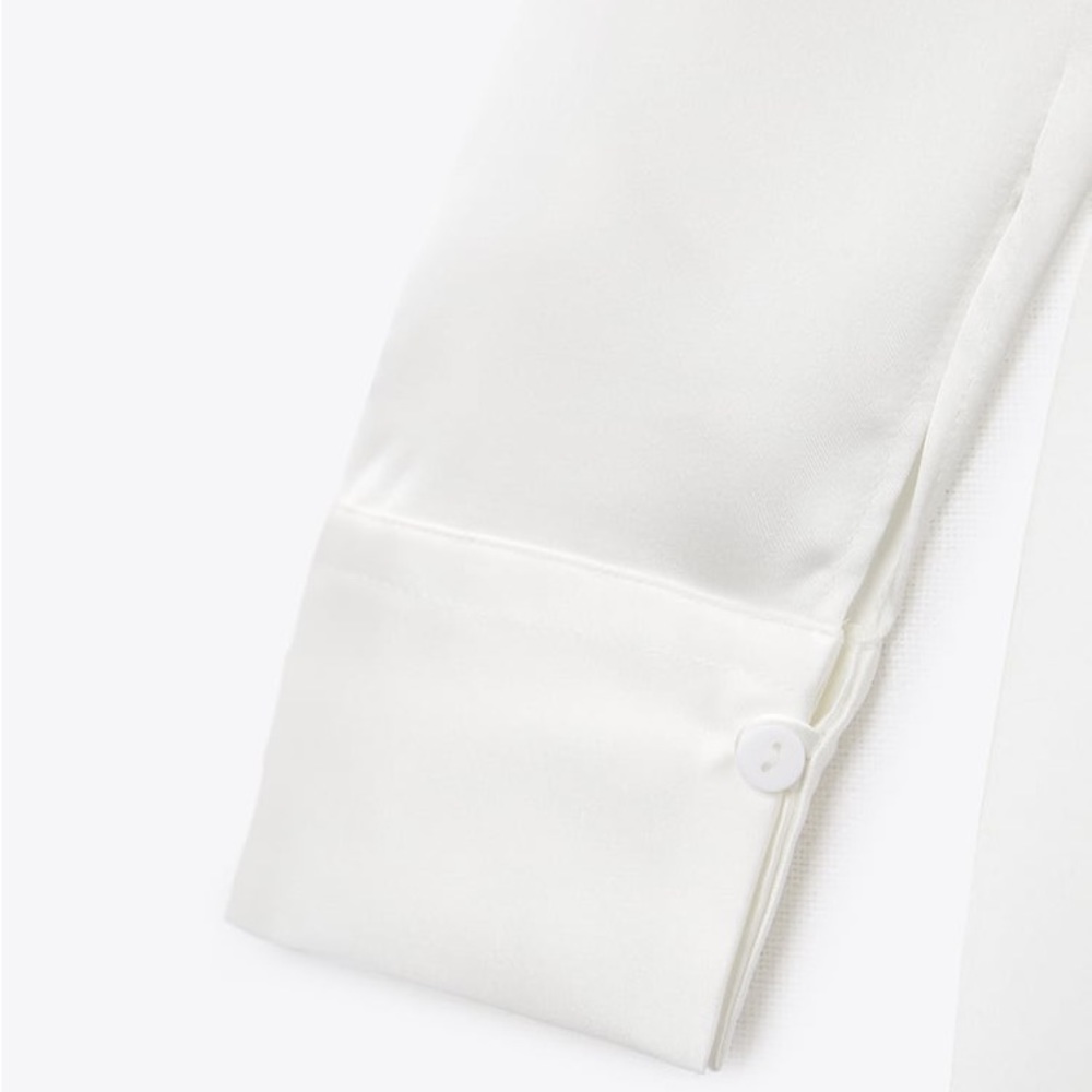 Zara White Wrap Front Satin Effect Dress - Picture 16 of 16